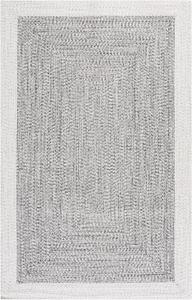Ковер SAFAVIEH, 183 x 275 см, Washable Rug Braided Collection - , Ivory & Grey Black, ручной работы, для помещений и улицы, устойчивый к погодным условиям, идеально для патио, гостиной, прихожей, столовой (BRA281G)
