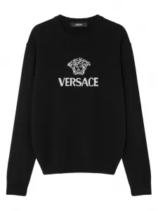 Свитер с декором Medusa Versace, черный