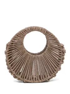 Сумка-тоут Jaya с плетеной ручкой Hibourama, коричневый