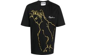 Графическая футболка с принтом Crewneck MOSCHINO, черный