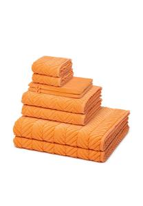 Набор полотенец Ross Sensual Skin Zopf с узором, 8 штук, оранжевый