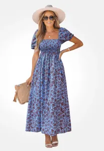 Платье макси Cupshe, Blue Red Floral