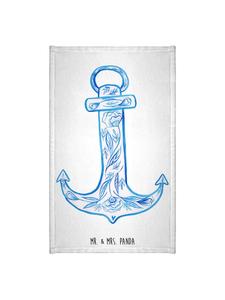 Mr. & Mrs. Panda Синее полотенце с якорем без надписи, белого цвета