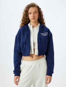 Толстовка с капюшоном на молнии Koton, синий