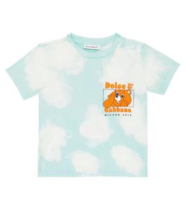Футболка из хлопкового джерси с детским принтом Dolce&Gabbana Kids, синий