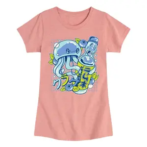 Футболка с медузой и Ramune для девочек 7-16 лет Licensed Character, розовый
