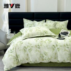 Yalu Комплект постельного белья 1,8 м, 4 предмета: пододеяльник 200x230 см, простыня, 2 наволочки, цвет Pothos, 100% хлопок