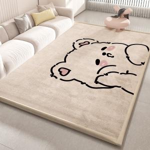 Budis Ковер 200х220 см для гостиной/детской, утепленный, плюшевый, с матовым медвежонком