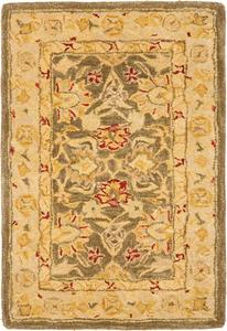 Ковер SAFAVIEH, 61 x 92 см, Anatolia Collection, Olive Grey & Beige, ручной работы, традиционный восточный, шерстяной, идеально для помещений с высокой проходимостью: прихожая, гостиная, спальня (AN553A)