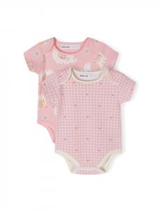 Minoti Комплект из 2 штук: боди с короткими рукавами 24babypack21 светло-розового цвета