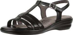 Женские сандалии SAS Capri с ремешком T и комфортной подошвой, черный