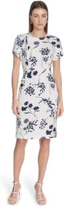 Женское мини-платье Calvin Klein Tulip с короткими рукавами из крепа Scuba, Cream/Indigo