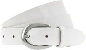 Кожаный ремень Tamaris, мягкая лакированная яловая кожа с глянцевой отделкой, белый