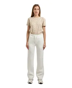 Синие спортивные штаны, вискозная смесь цвета "дайвинг". Guess, белый