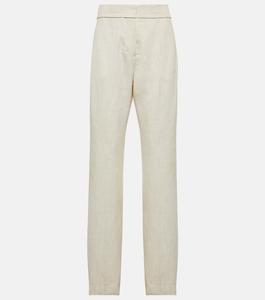 Зауженные брюки Le Pantalon Tibau с высокой посадкой JACQUEMUS, белый