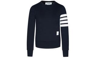 Классический свитшот с петлевой вязкой и четырьмя полосами THOM BROWNE, морской синий