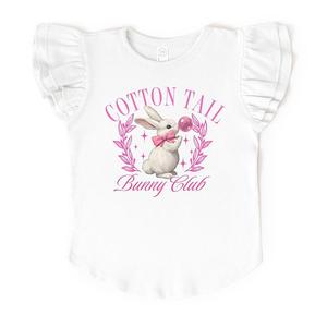 Футболка с принтом cotton tail bunny club bubblegum и рукавами-крылышками The Juniper Shop, White