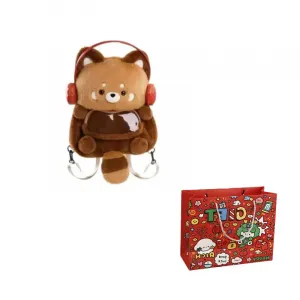 Толстый толстый дракончик милый енот с сердечками плюшевая кукла высота 35см PANGPANGLONG, Headphone Little Raccoon