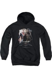 Бэтмен против Супермена: Начало молодежная толстовка с капюшоном Gildan, черный