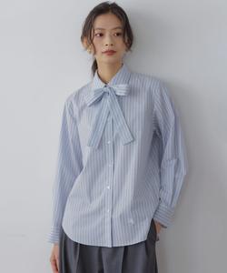 Рубашка из хлопка с присборенным галстуком-бабочкой Suite, цвет Blue 1[170]