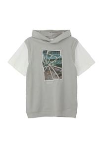 Футболка, капюшон, принт, детская s.Oliver, цвет Grey Black