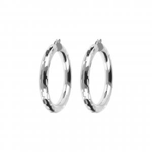 Autentica - серьги-диско с бриллиантовой огранкой 1-1/2 дюйма Autentica, Rhodium