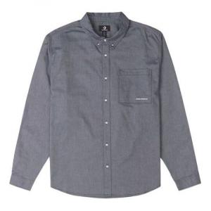 Рубашка oxford button up shirt 'grey blue' Converse, серый