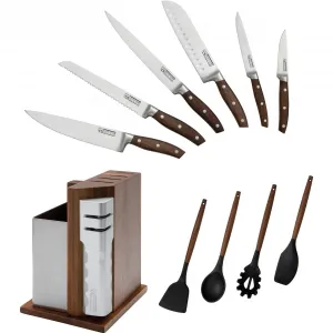 Блок ножей Carl Schmidt Sohn «Зольтау», 12 предметов, включая все основные типы ножей и дополнительные кухонные помощники, цвет edelstahlfarben