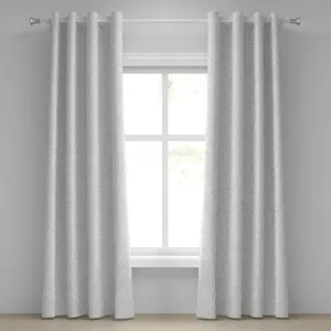 Серо-белая штора на люверсах ABAKUHAUS, футуристический узор с мелкими серыми квадратами и оптическим эффектом, декоративные двухпанельные шторы, 280 см x 225 см, серо-светло-серый с белым Abakuhaus