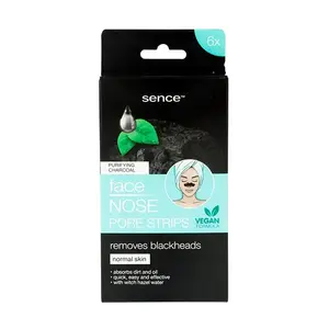 Устранение черных точек в области носа Tiras Purificantes Carbón Activo Sence Beauty, 6 UD