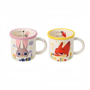 Пара керамических кружек Zootopia Collection для дома, красивые мультяшные милые кружки для воды, молока, кофе Disney, Nick Judy Teamoon Cup Couple Model 300ml