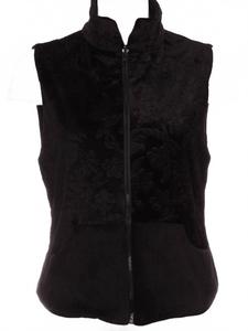 Женский бархатный реверсивный жилет в цветочек черный Love Love Tennis