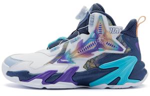 QIAODAN Детские баскетбольные кроссовки Starship 2 с противоскользящей подошвой, износостойкие, пыльно-синие