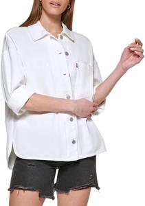 Женская куртка-рубашка Levi's Bull из хлопкового твила (стандартные и большие размеры), White