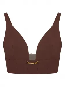 Топ с украшением Elisabetta Franchi, коричневый