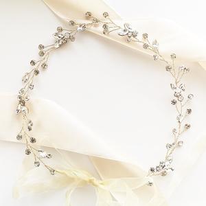 Свадебная повязка на голову в виде ветки, нежная и блестящая, золотая свадьба, кристаллы, листья в стиле бохо Kokonet