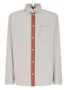 Рубашка с вышивкой Marni, серый