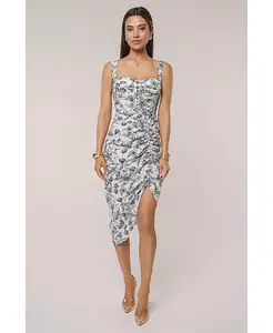 Женское миди-платье Florine с принтом JLUXLABEL, черный