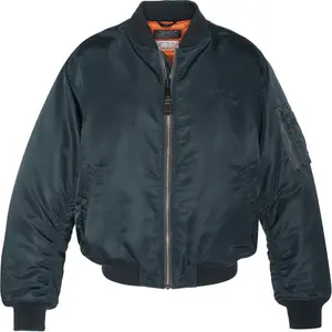 Куртка-бомбер Schott NYC с дополнительными карманами на рукавах, цвет морской волны