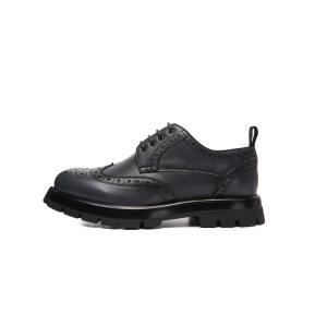 CTCY Повседневные кожаные туфли мужские низкие черные и синие темно-синие, цвет Navy Blue