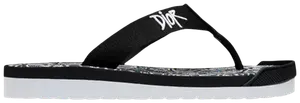 Кроссовки Dior Shawn Stussy x Dior Embroidery Flip Flops 'White Black', черный