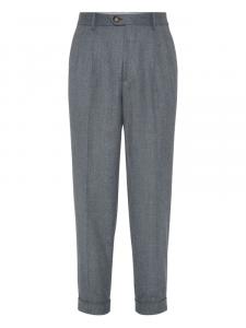 Брюки со складками Brunello Cucinelli, серый