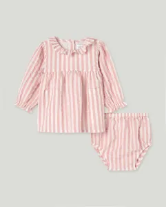 Платье с длинным рукавом и детским принтом Baby El Corte Inglés, розовый