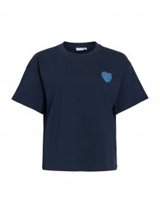 VILA Футболка 'VIMonie Heart' в цвете Navy, Azure