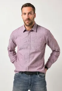 Рубашка с длинными рукавами и воротником-стойкой, современный крой, размер до 8xl. Jp1880, Aubergine
