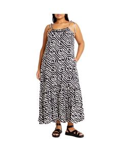 Женское макси-платье Erica с принтом CITY CHIC, Mono swirl