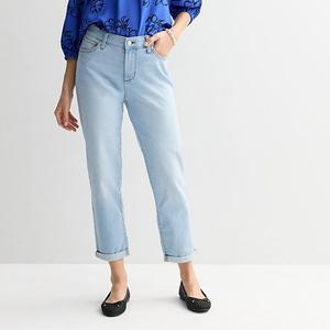 Укороченные джинсы-бойфренды mid rise Sonoma Goods For Life, Vintage Wash