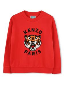 Толстовка с вышивкой Tiger Head Kenzo Kids, красный