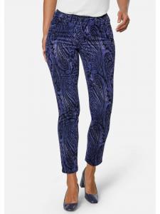 MADELEINE Брюки с узором «пейсли» из эластичной бархатистой ткани сливового/многоцветного оттенка