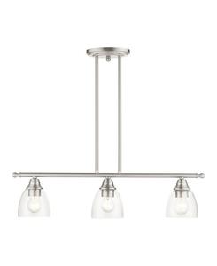 Линейная люстра Montgomery с тремя плафонами Livex, цвет silver-tone